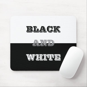 Black Grey White Text And Solid Colours Design Mouse Pad
