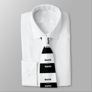 Black Grey White Text And Solid Colours Design Tie