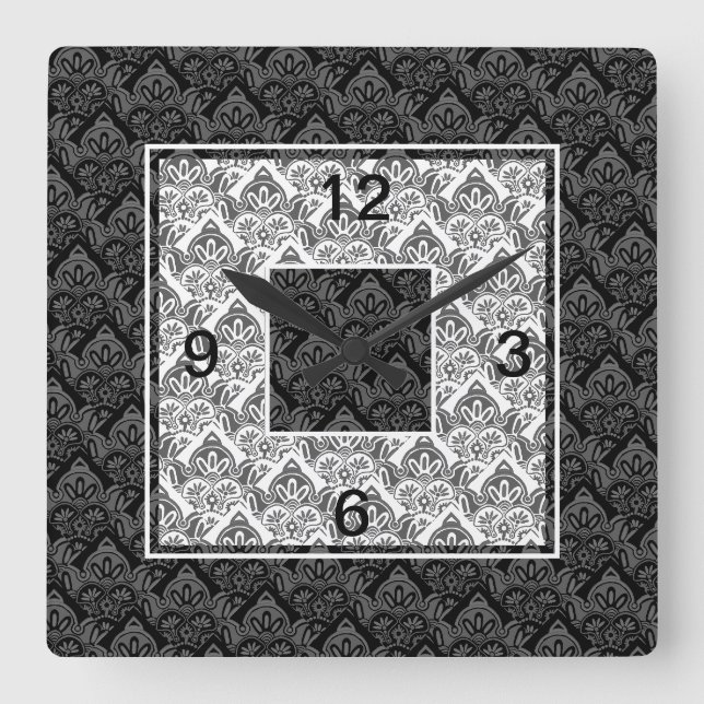 Black, grey, white Wall Clock (Front)