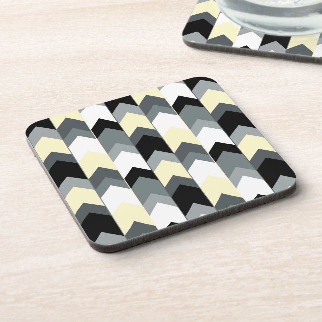 Black , grey, yellow chevron  coaster (Left Side)