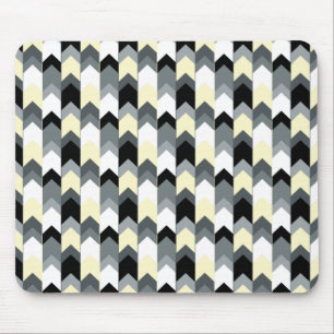Black , grey, yellow chevron mouse pad