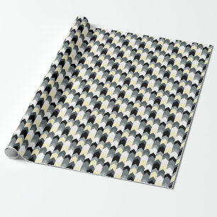 Black , grey, yellow chevron wrapping paper