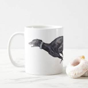 Black Greyhound Dog Art Mug