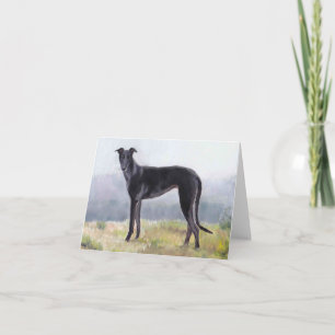 Black Greyhound Dog Art Note Card