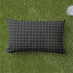 Black Grid Lumbar Pillow 13" x 21"