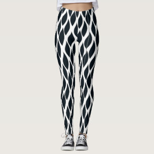 Black Grid Pattern Leggings