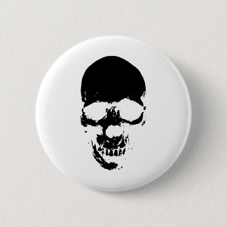 Black Grim Reaper Skull 6 Cm Round Badge