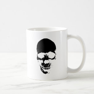 Black Grim Reaper Skull Coffee Mug