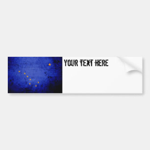 Black Grunge Alaska State Flag Bumper Sticker
