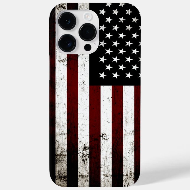 Black Grunge American Flag Case-Mate iPhone Case (Back)