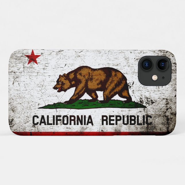 Black Grunge California State Flag Case-Mate iPhone Case (Back (Horizontal))