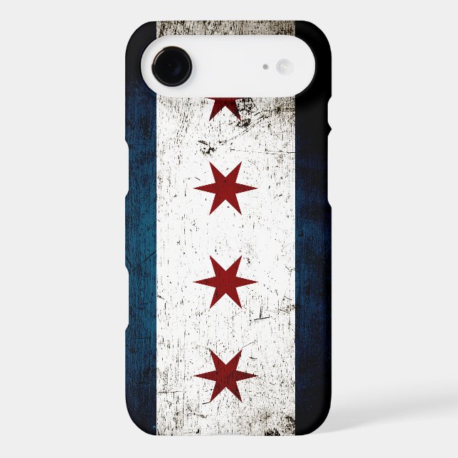 Black Grunge Chicago Flag Case-Mate iPhone Case (Back)