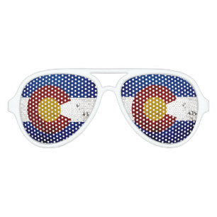 Black Grunge Colorado State Flag Aviator Sunglasses