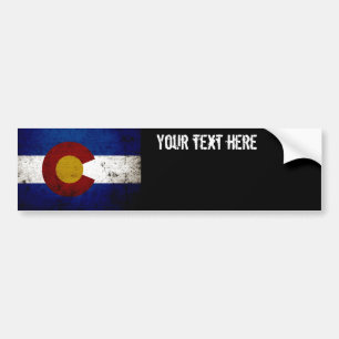 Black Grunge Colorado State Flag Bumper Sticker