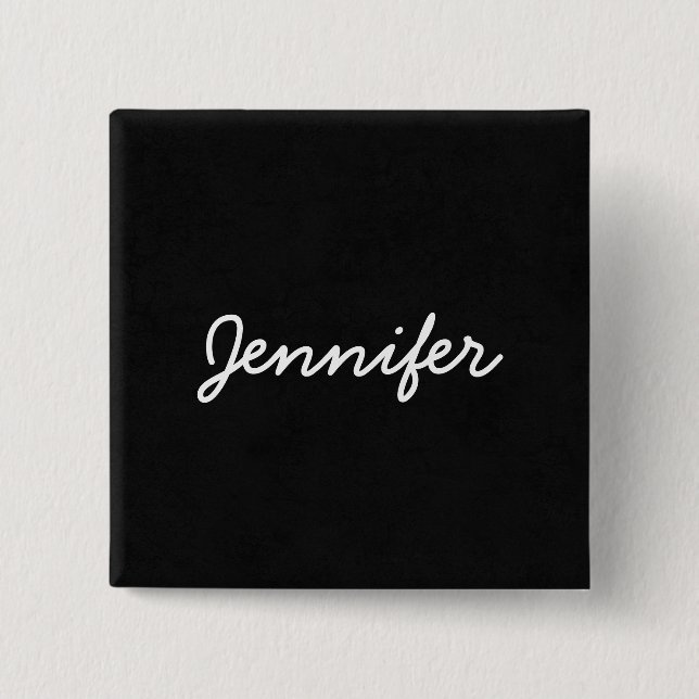 Black Grunge Custom Name JENNIFER Square 15 Cm Square Badge (Front)