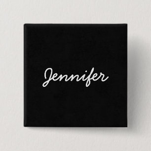 Black Grunge Custom Name JENNIFER Square 15 Cm Square Badge
