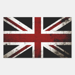 Black Grunge England Flag 3 Rectangular Sticker