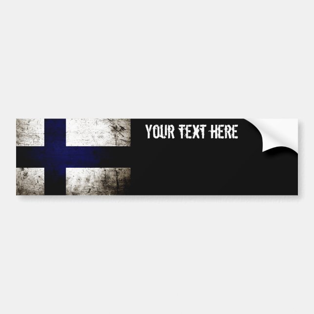 Black Grunge Finland Flag Bumper Sticker (Front)