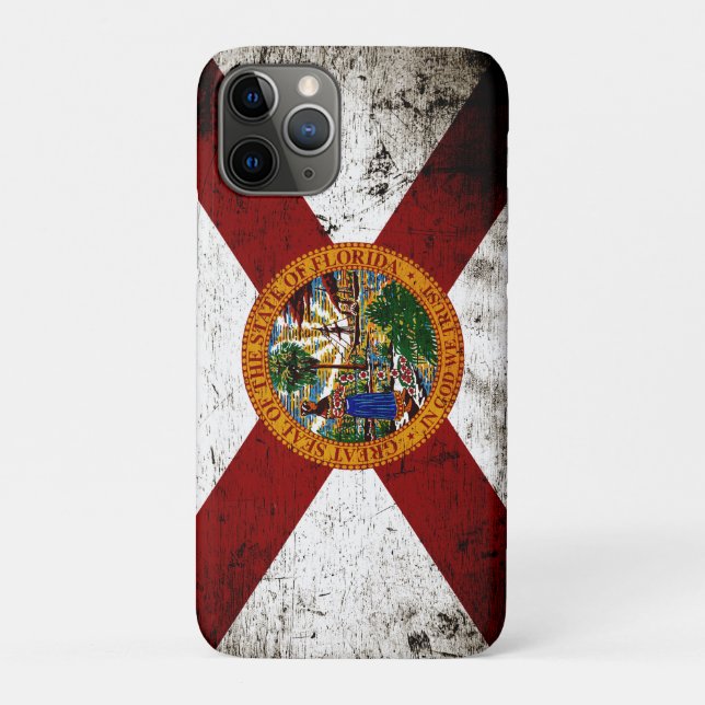 Black Grunge Florida State Flag Case-Mate iPhone Case (Back)
