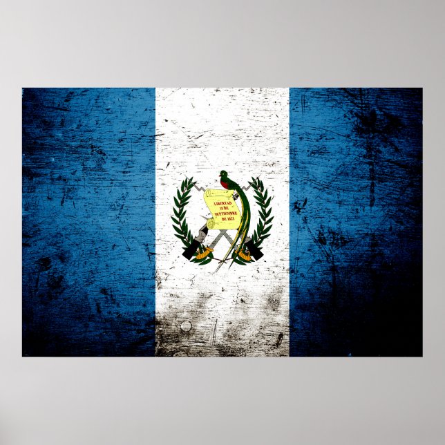 Black Grunge Guatemala Flag Poster (Front)