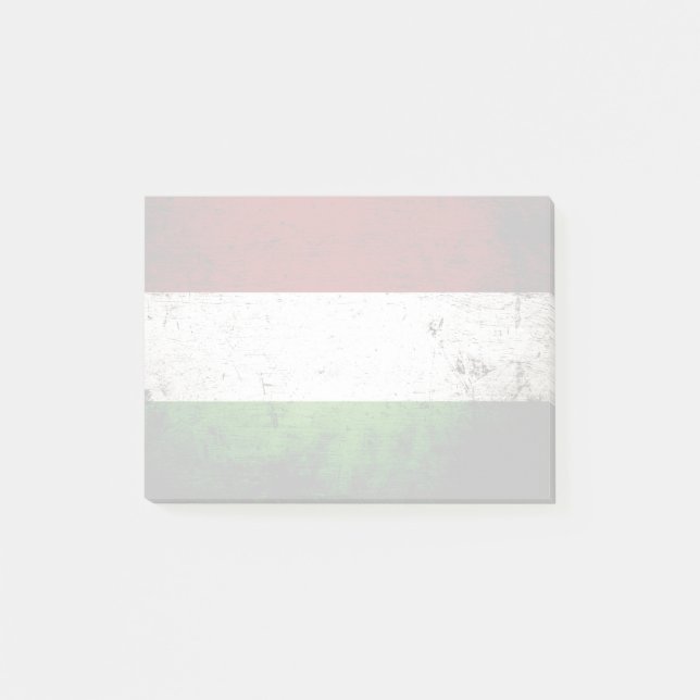 Black Grunge Hungary Flag Post-it Notes (Front)