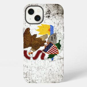Black Grunge Illinois State Flag iPhone 13 Case