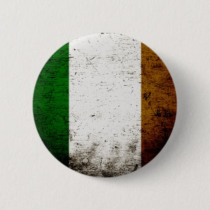 Black Grunge Ireland Flag 6 Cm Round Badge