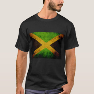 Black Grunge Jamaica Flag T-Shirt