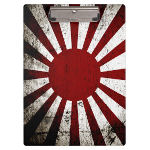 Black Grunge Japan Rising Sun Flag Clipboard