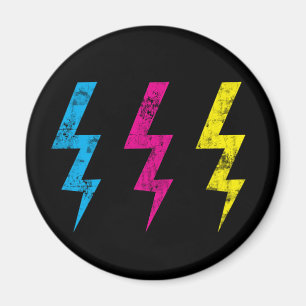 Black Grunge Lightning Magnet