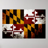 Black Grunge Maryland State Flag