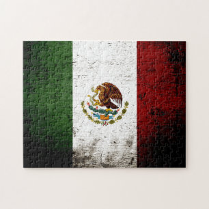 Black Grunge Mexico Flag Jigsaw Puzzle