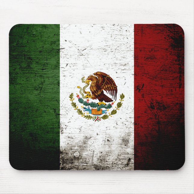 Black Grunge Mexico Flag Mouse Pad (Front)