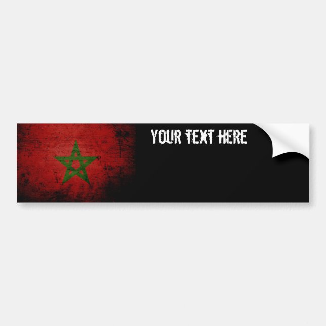 Black Grunge Morocco Flag Bumper Sticker (Front)