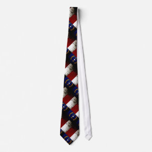 Black Grunge North Carolina State Flag Tie