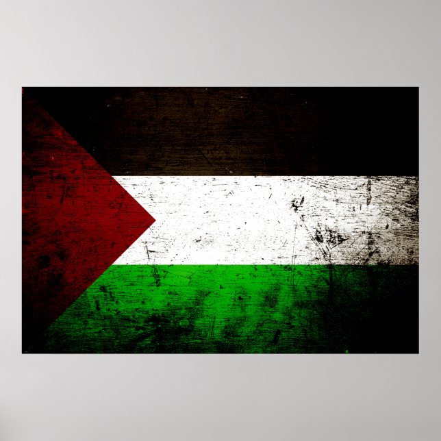 Black Grunge Palestine Flag Poster (Front)