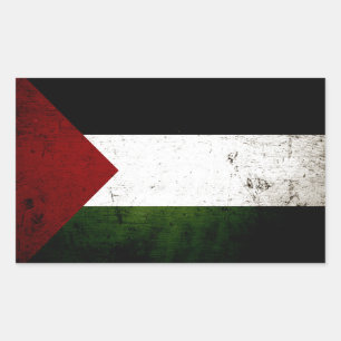 Black Grunge Palestine Flag Rectangular Sticker
