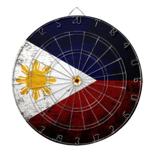 Black Grunge Philippines Flag Dartboard