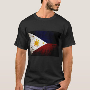 Black Grunge Philippines Flag T-Shirt