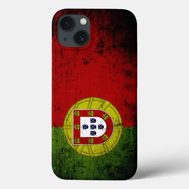 Black Grunge Portugal Flag Case-Mate iPhone Case (Back)