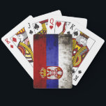 Black Grunge Serbia Flag Playing Cards<br><div class="desc">Black Grunge Serbia Flag. Feel free to modify the design according to your own preferences. You may change the design location, orientation, background colours and size. Also, you may add your own text, or slogan set its font, location and size, all in order to create the ultimate personal gift for...</div>