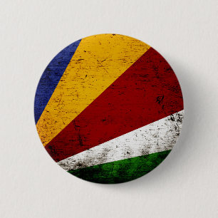 Black Grunge Seychelles Flag 6 Cm Round Badge