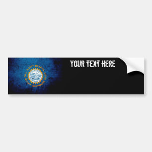 Black Grunge South Dakota State Flag Bumper Sticker