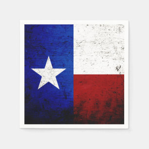 Black Grunge Texas State Flag Napkin