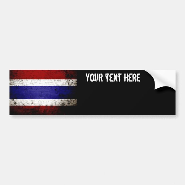 Black Grunge Thailand Flag Bumper Sticker (Front)
