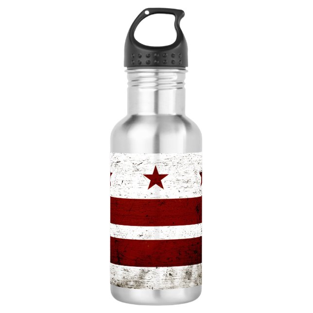 Black Grunge Washington DC Flag 710 Ml Water Bottle (Front)