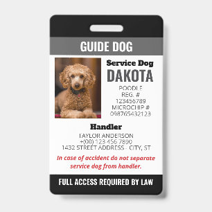 Black Guide Dog Logo QR Code Photo ID Badge