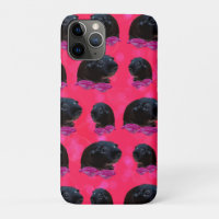 Black Guinea Pigs On Pretty Pink Roses