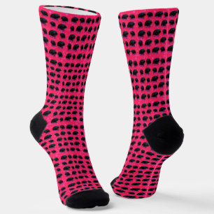 Black Guinea Pigs On Pretty Pink Roses Socks
