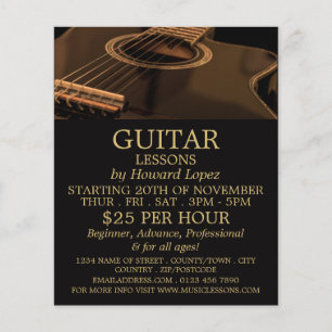 Black Guitar, Guitar Lessons Advertising Flyer